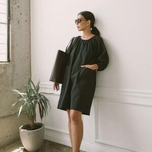 Everlane Seersucker Floral Puff Sleeve Mini Dress Scandinavian Summer Sundress